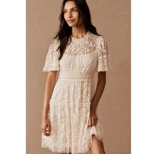 BHLDN Needle & Thread Emiliana Embroidered Garden Party Dress Size 4
